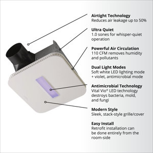 Broan Surfaceshield 110 CFM Bathroom Fan with Light & Reviews | Wayfair